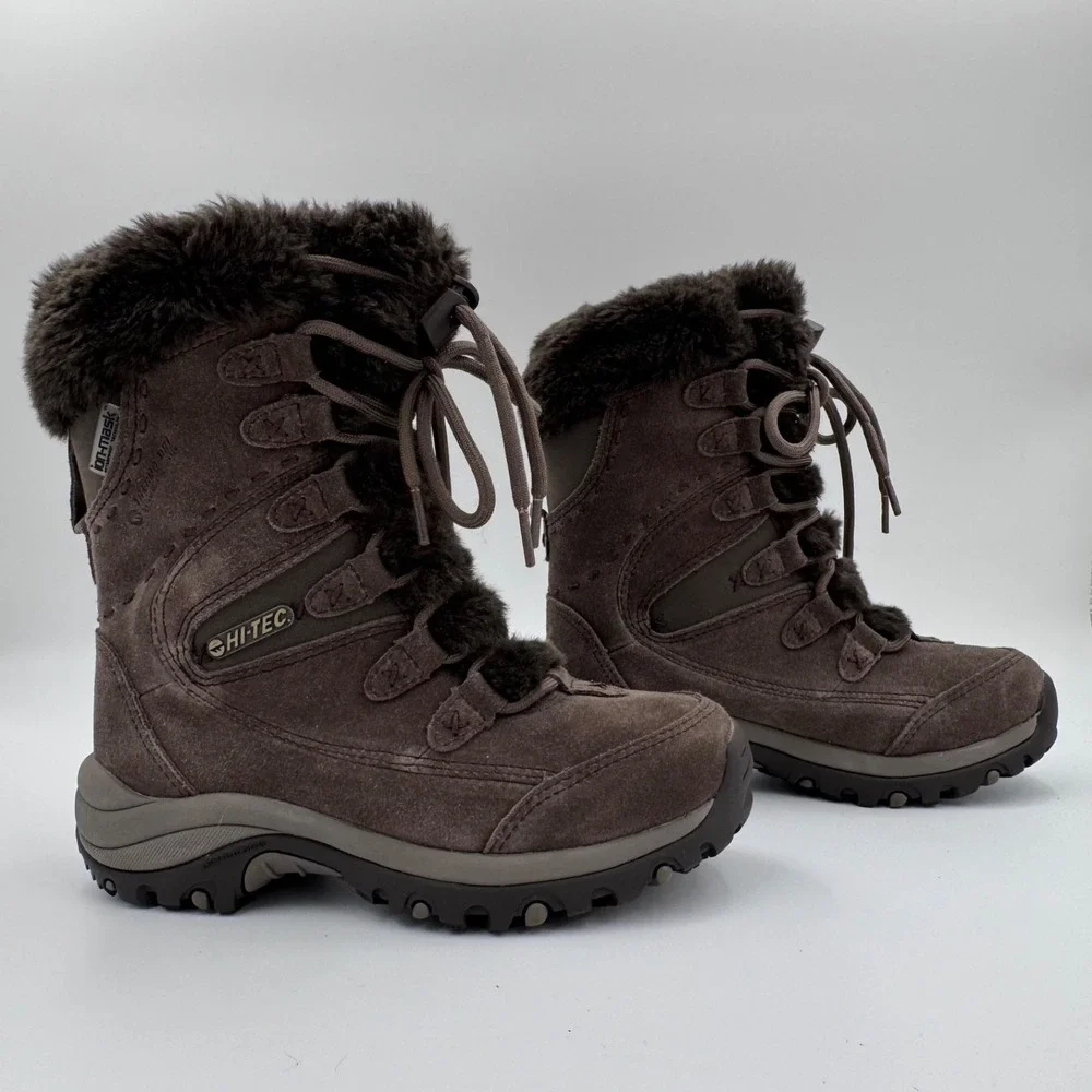 Hi-Tec St Moritz 200‎ Womens Brown Suede Waterproof Insulated Winter Snow Boots